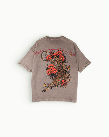 Graceful Might - Beige Washed Oversized T-shirt