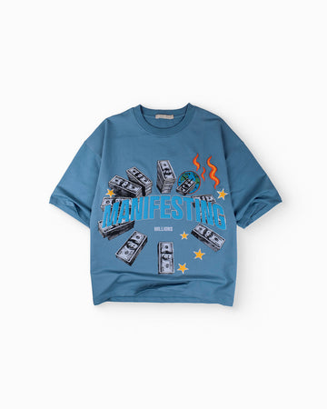 Manifesting - Blue Oversized T-shirt
