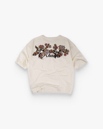Fall For Me - Off-White Embroidered Oversized T-shirt
