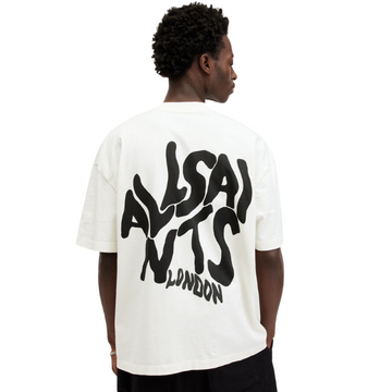All Saints Orlando Logo Print Oversized T-Shirt 'Ashen White'