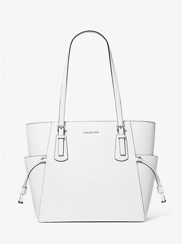 Voyager Large Saffiano Leather Tote Bag 'Optic White'
