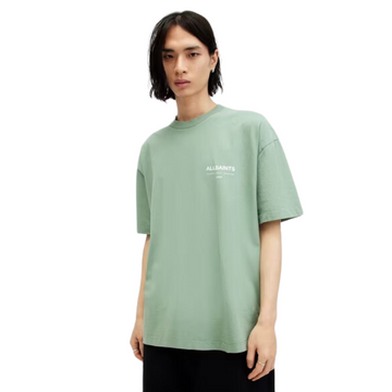 All Saints Access Cotton Oversized T-Shirt 'Shamrock Green'