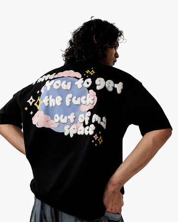 Out Of My Space! - Black Oversized T-Shirt