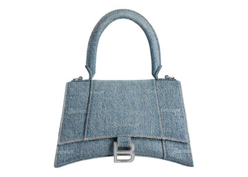 Balenciaga Women's Hourglass Small Handbag Girly Allover Denim 'Light Blue'