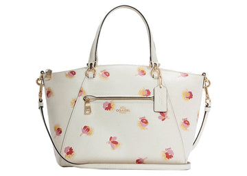 Coach Prairie Top Zip Satchel Crossbody Bag Floral Print 'Chalk/Multi'
