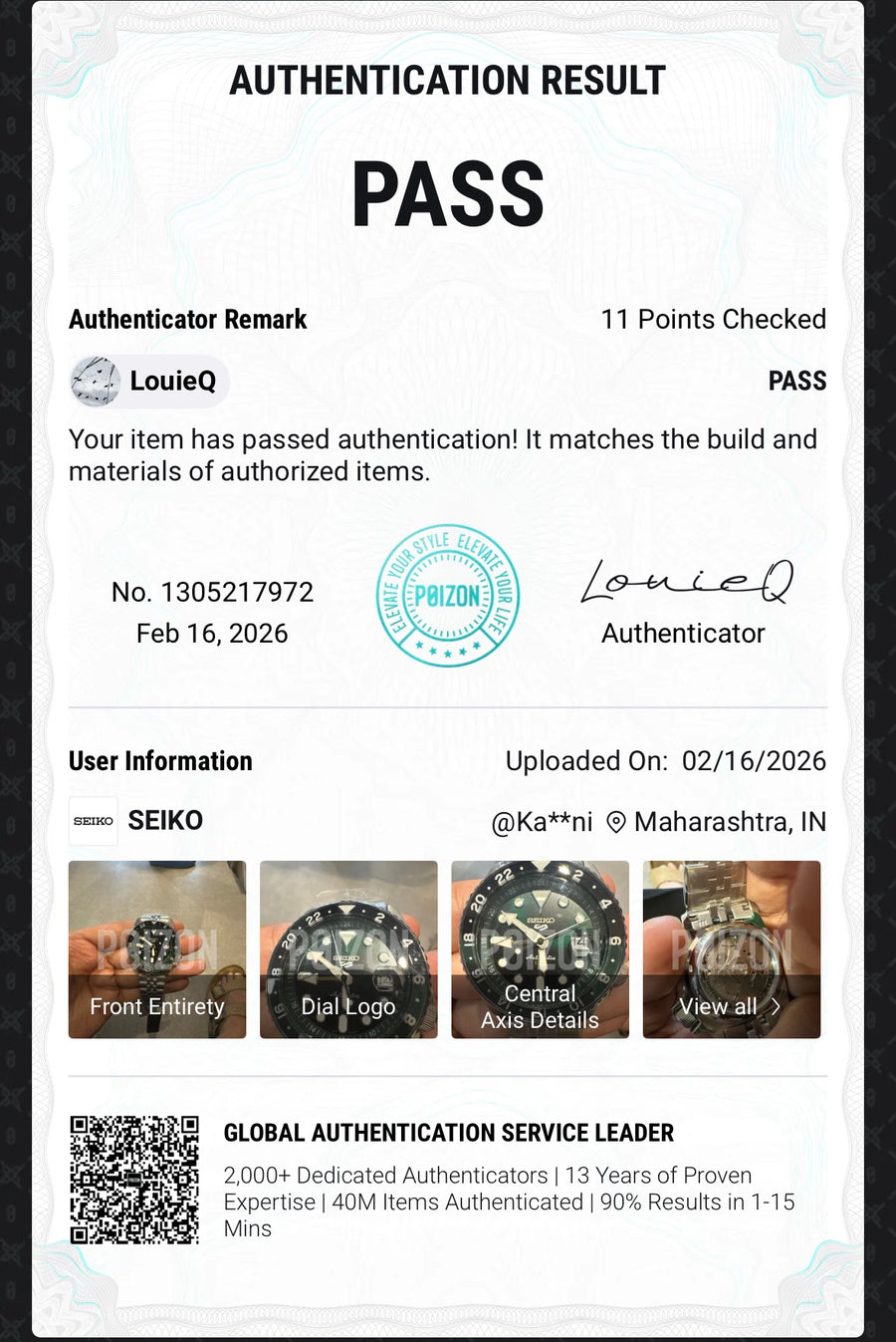 AUTHENTICITY CERTIFICATES PROVIDED WITH EVERY ORDER