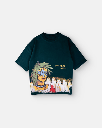 Wishing Well - Bottle Green Oversized T-Shirt