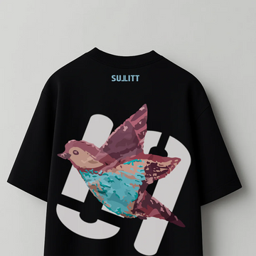 FEATHERED FRIEND BLACK OVERSIZED T-SHIRT