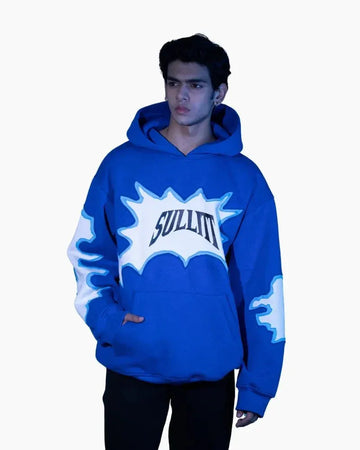 TORN STICHED BLUE HOODIE
