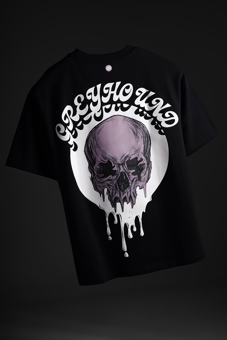 Black Skull Oversized T Shirt - Greyhound Original