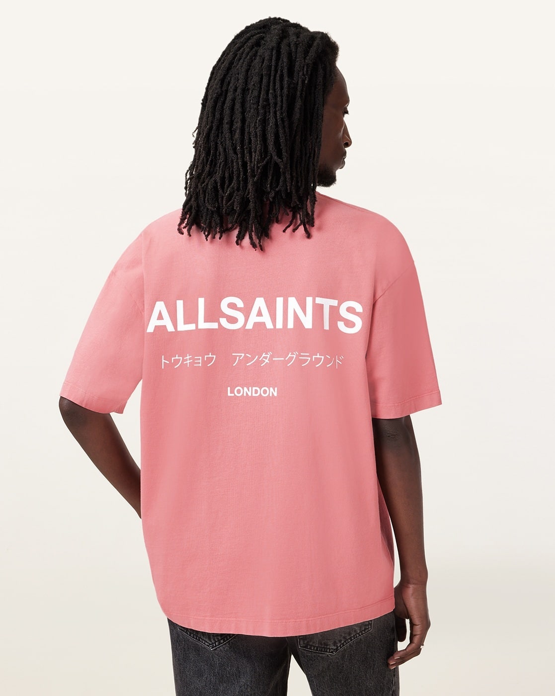 All Saints Underground Oversized Crew-Neck T-Shirt 'amara-pink'