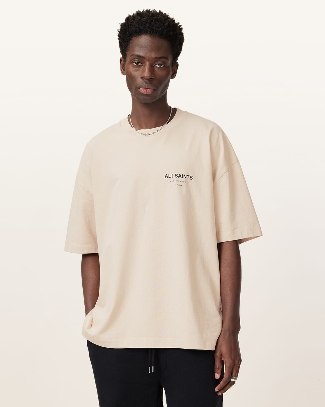 All Saints Underground Oversized Crew-Neck T-Shirt 'Off White'