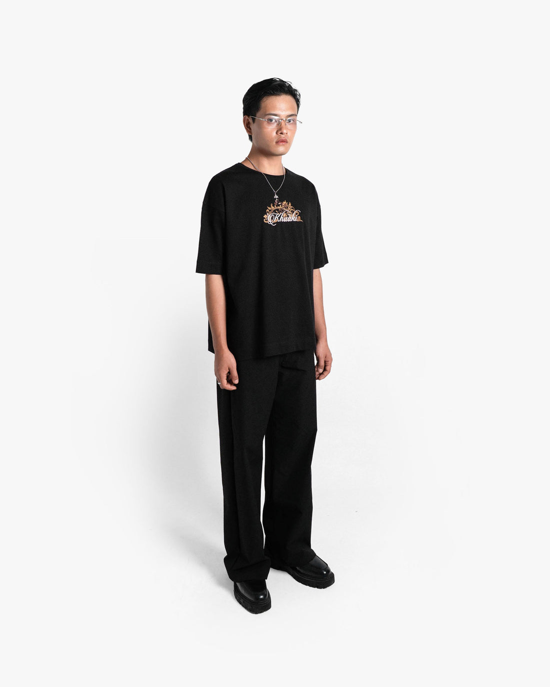 The Swan Opera - Black Embroidered T-Shirt