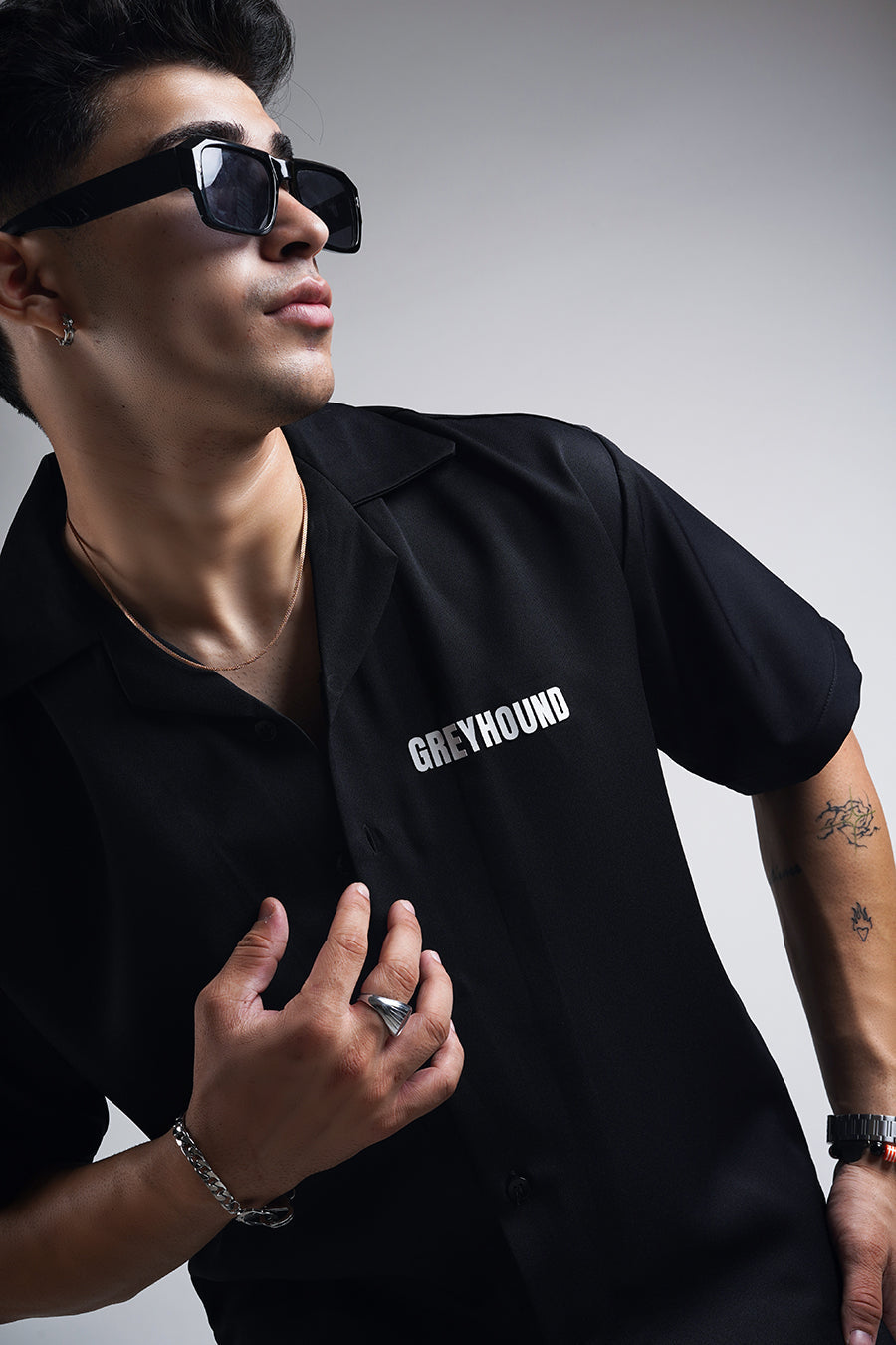 Bowling Shirt 'Black' - Greyhound Original