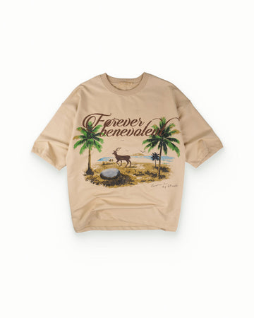 Forever Benevolent - Beige Oversized T-shirt