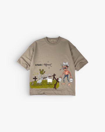 Khaaki Farms - Light Grey Oversized T-shirt