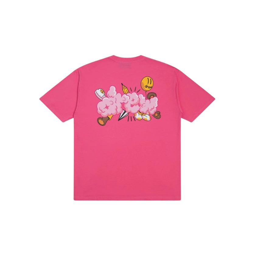 Drew House Doodle Joy SS Tee 'Hot Pink'