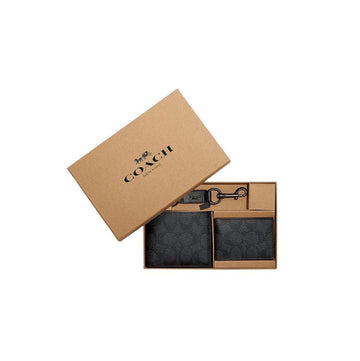 Coach Boxed 3 in 1 Wallet Gift Set in Signature Canvas