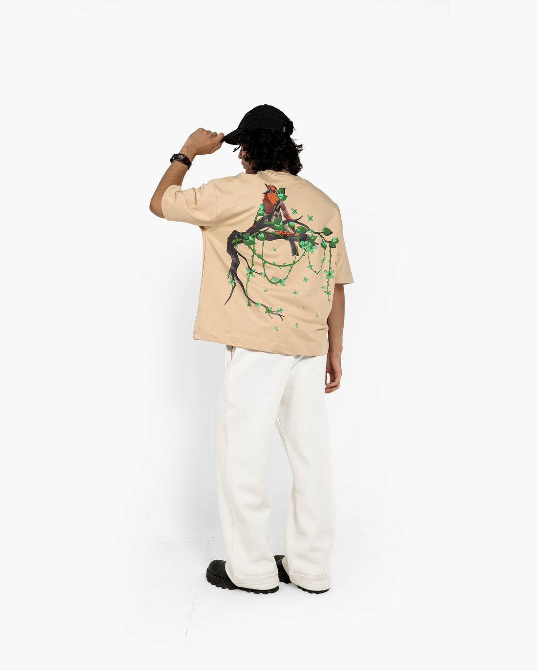 A True Sparrow - Beige Oversized T-Shirt