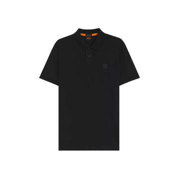 BOSS Slim-fit stretch-cotton polo shirt with logo patch 'Black'