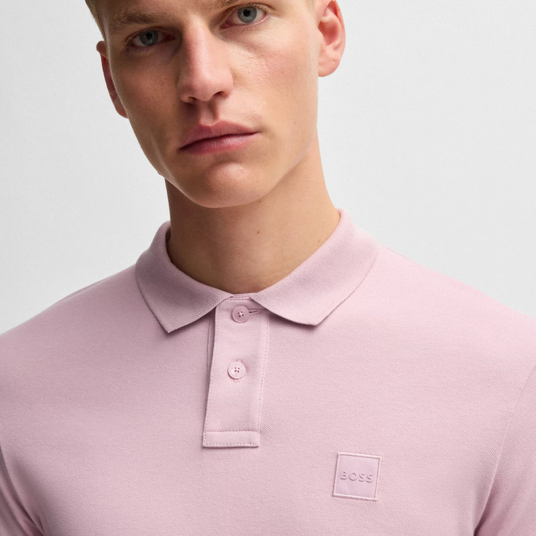 BOSS Extra slim fit stretch cotton shirt with logo tape 'Light Purple'