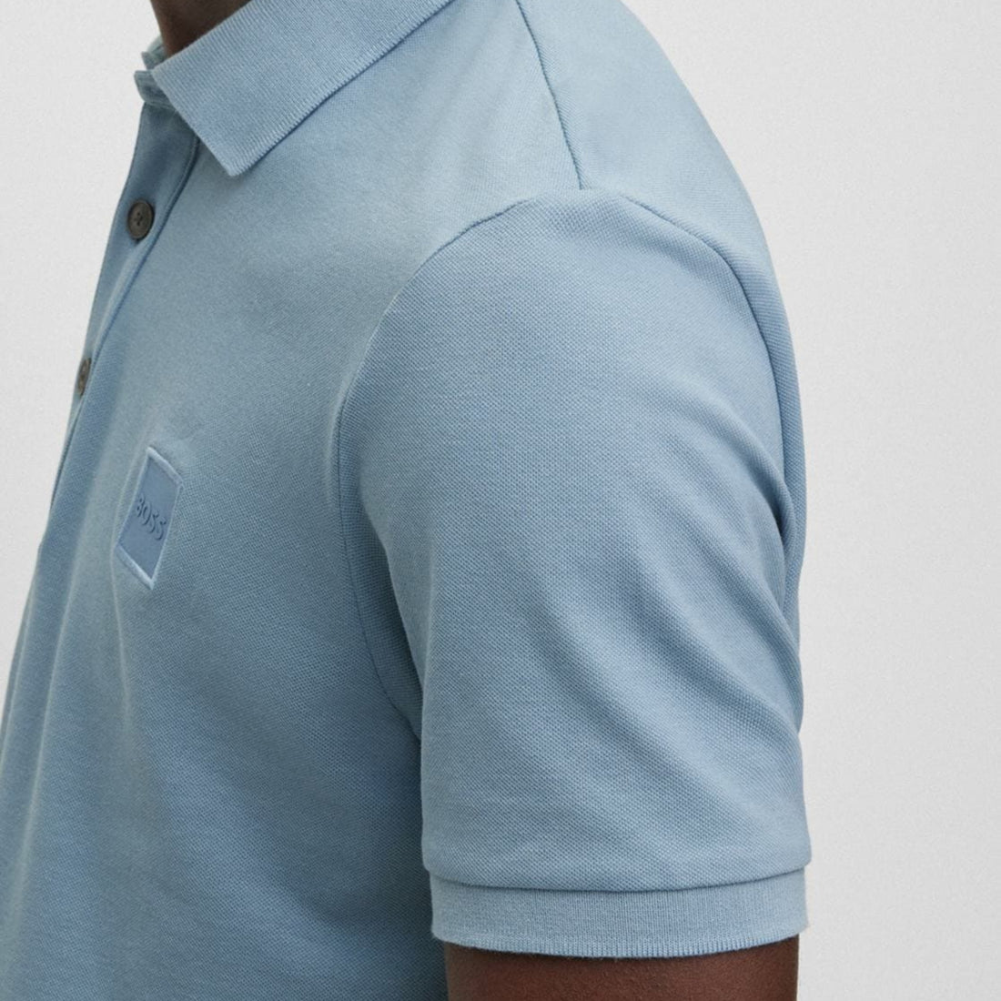 BOSS Stretch Cotton Slim Fit Polo Shirt with Logo Patch 'Blue'