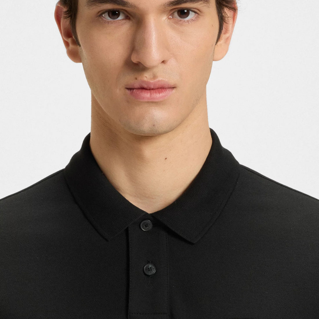 BOSS Slim-fit stretch-cotton polo shirt with logo patch 'Black'