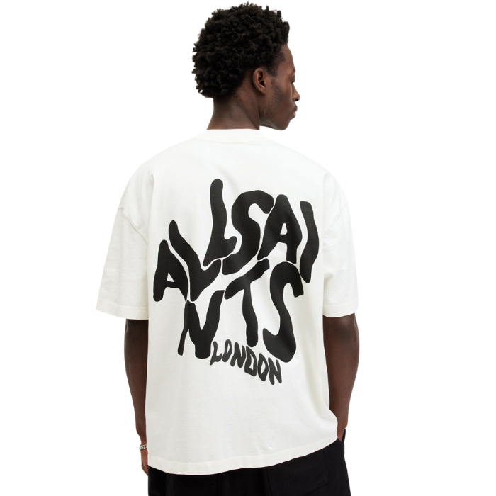 All Saints Orlando Logo Print Oversized T-Shirt 'Ashen White'