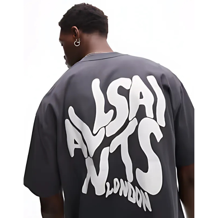 All Saints Orlando Back Print T-Shirt 'Jackson Blue'