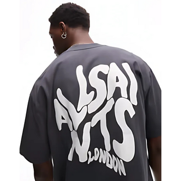All Saints Orlando Back Print T-Shirt 'Jackson Blue'