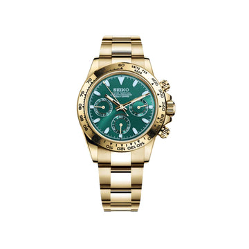 Seiko Mod Daytona Gold Green Dial