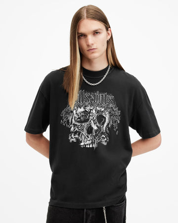 All Saints Morph Skull Print Oversized T-Shirt