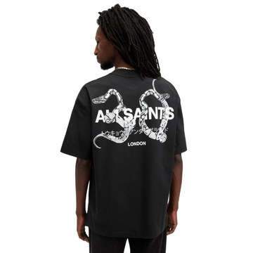 All Saints Ceremony Oversized Logo T-Shirt 'Jet Black'