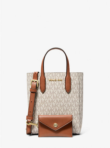 Vincent Extra-Small Saffiano Leather Crossbody Bag With Logo Card Case 'Vanilla'