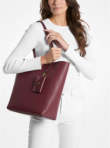Vincent Large Signature Logo Tote Bag With Card Case 'Oxblood'