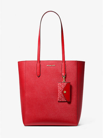 Vincent Large Signature Logo Tote Bag With Card Case 'Bright Red'