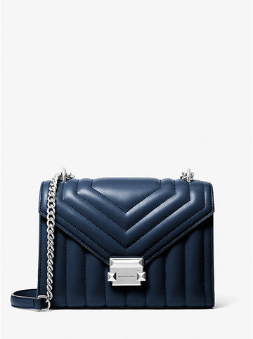 Whitney Medium Quilted Shoulder Bag 'Navy'