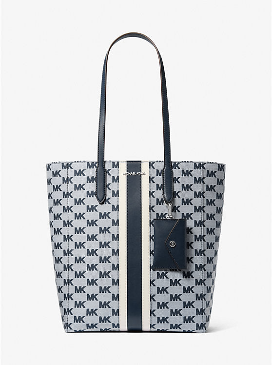 Vincent Large Jacquard Tote Bag With Card Case 'Navy'