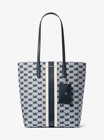 Vincent Large Jacquard Tote Bag With Card Case 'Navy'