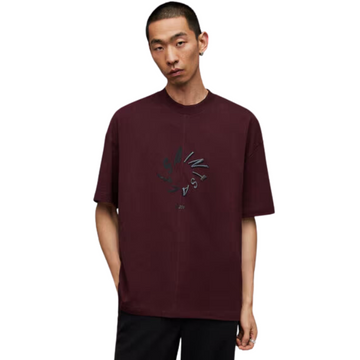 All Saints Halo Oversized Logo Crew Neck T-Shirt 'Mars Red'