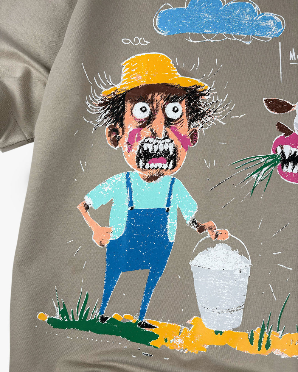 Organic Farms - Grey Oversized T-shirt