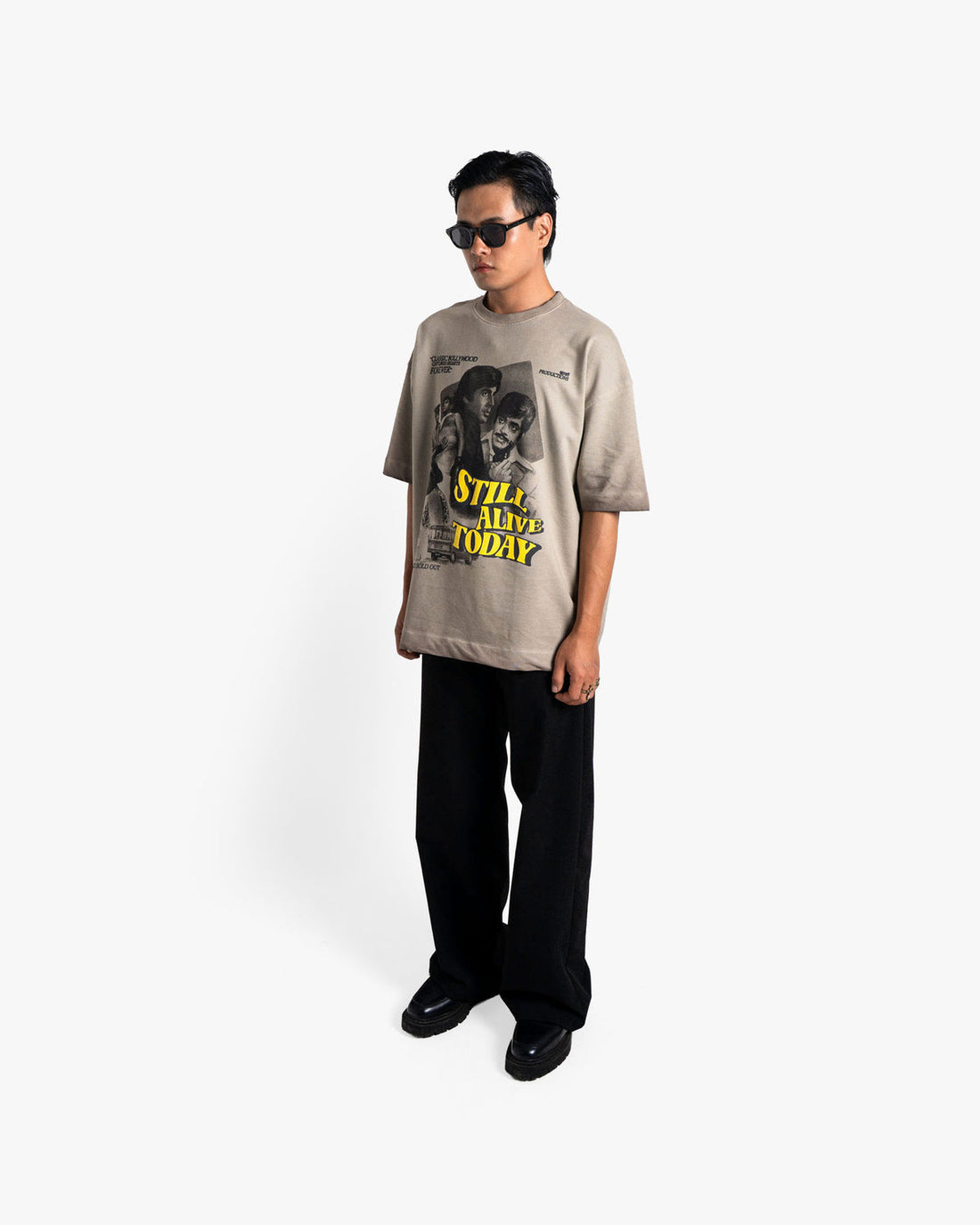Khaaki Productions Limited Edition - Beige Pigment Washed Oversized T-shirt