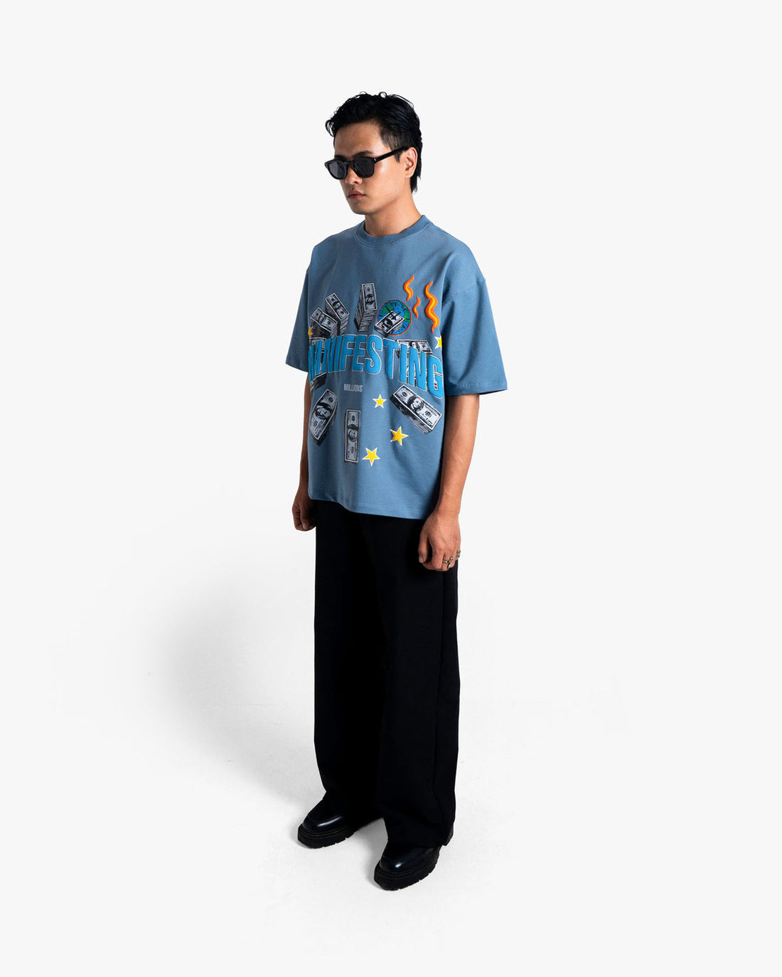Manifesting - Blue Oversized T-shirt