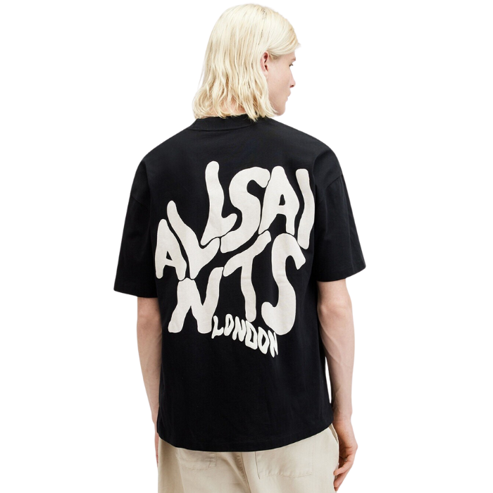 All Saints Orlando Logo Print Oversized T-Shirt 'Washed Black'