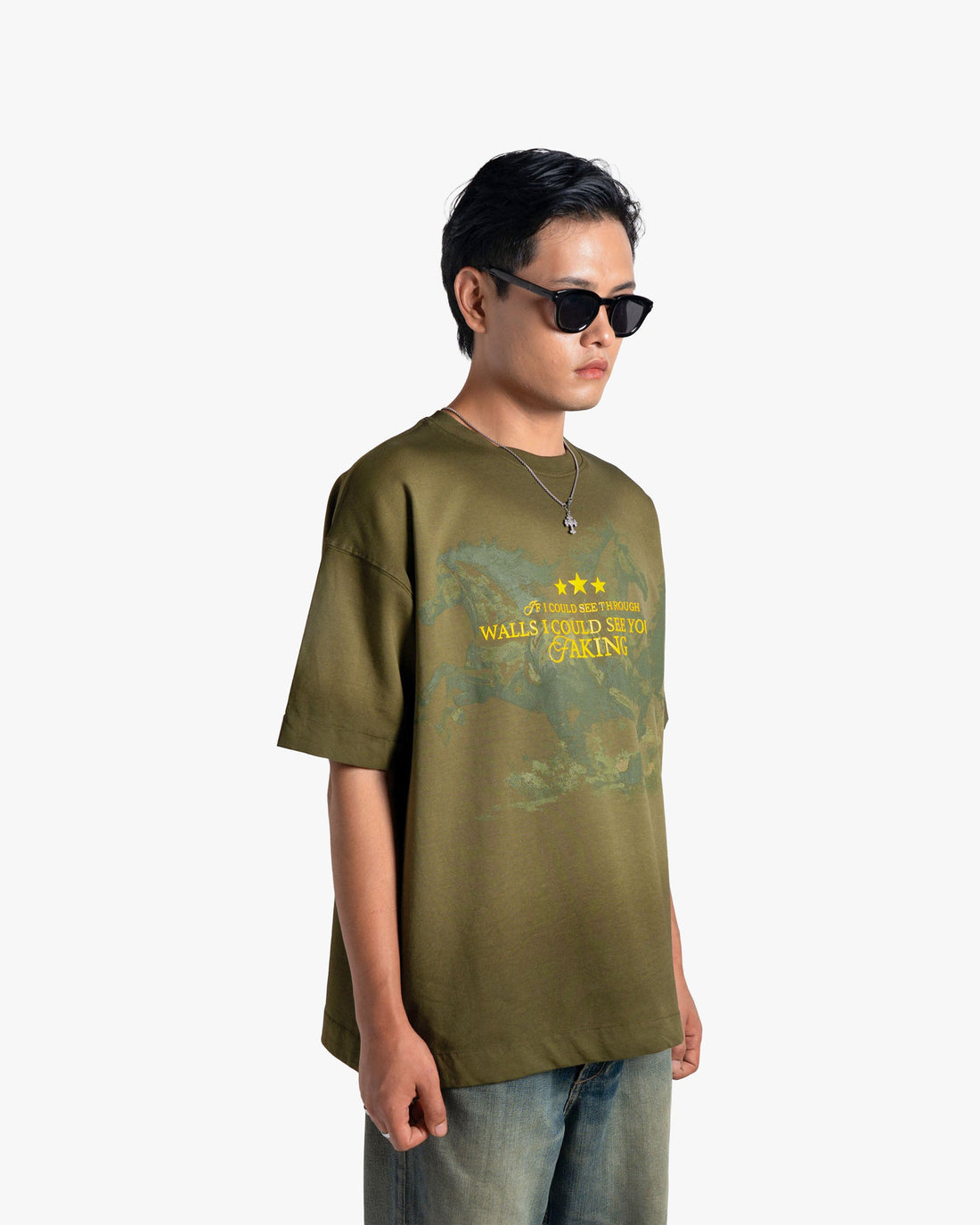 Faking Fades - Olive Fade Washed Oversized T-shirt