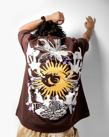 Past Rhythms - Coffee Oversized T-Shirt
