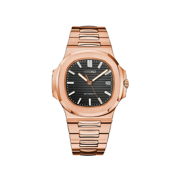 Seiko Mod Nautilus Rose Gold/Black