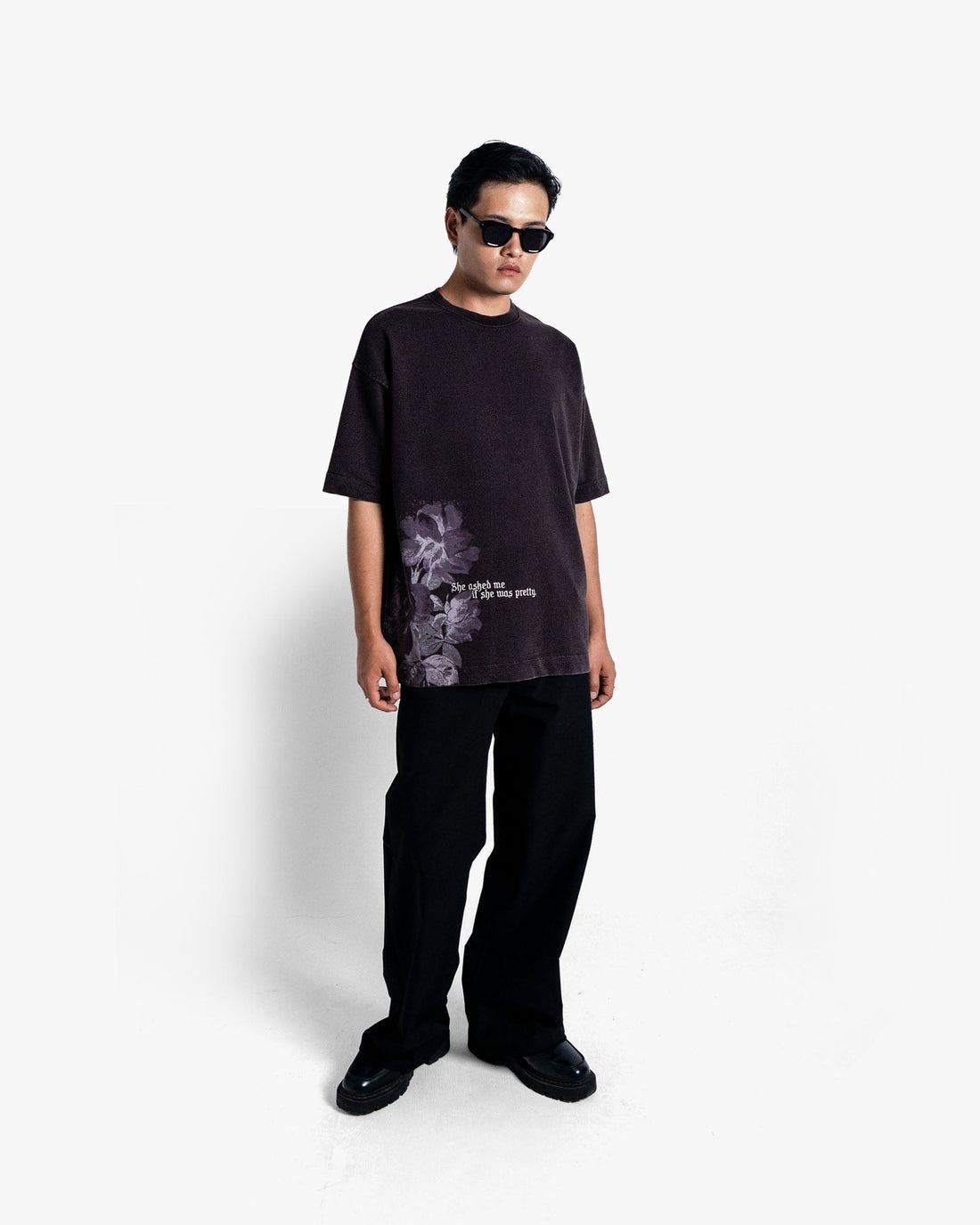 Timeless Beauty - Wine Washed Oversized T-shirt