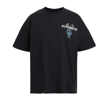AllSaints Reincarnate Short Sleeve Crew Neck T-Shirt – Washed Black