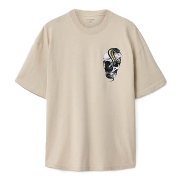 AllSaints Snakehead Oversized Graphic T-Shirt – Almond White